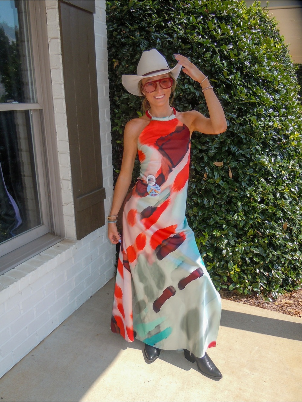 Women’s Multicolor Halter Maxi Dress